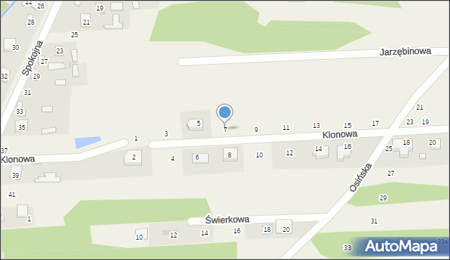 Wanaty, Klonowa, 7, mapa Wanaty