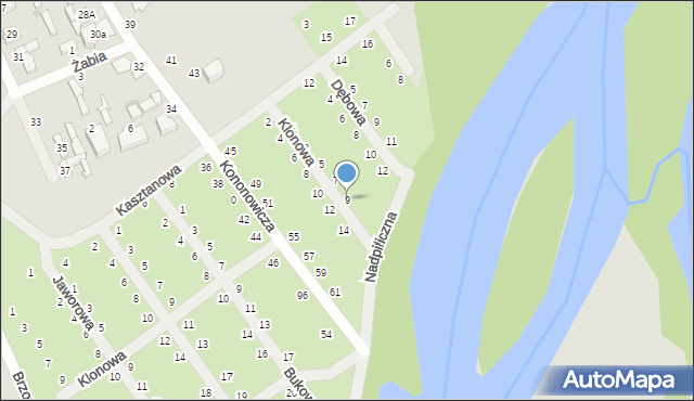 Warka, Klonowa, 9, mapa Warka