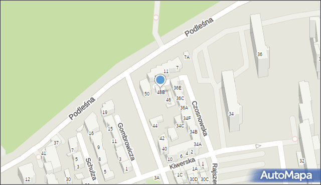 Warszawa, Klaudyny, 48B, mapa Warszawy