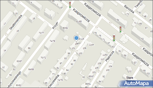 Warszawa, Kleczewska, 105, mapa Warszawy