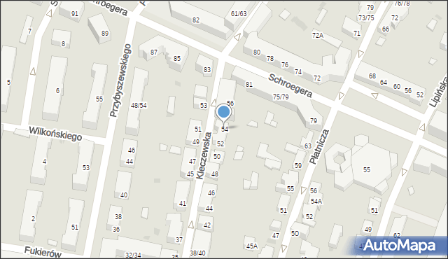 Warszawa, Kleczewska, 54, mapa Warszawy