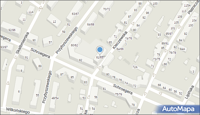 Warszawa, Kleczewska, 61/63, mapa Warszawy
