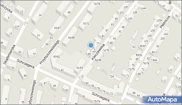 Warszawa, Kleczewska, 67, mapa Warszawy