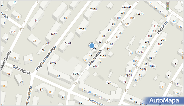 Warszawa, Kleczewska, 73, mapa Warszawy