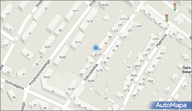 Warszawa, Kleczewska, 81, mapa Warszawy