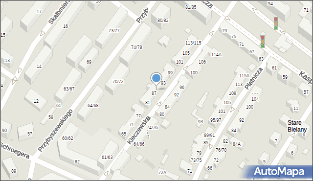 Warszawa, Kleczewska, 89, mapa Warszawy