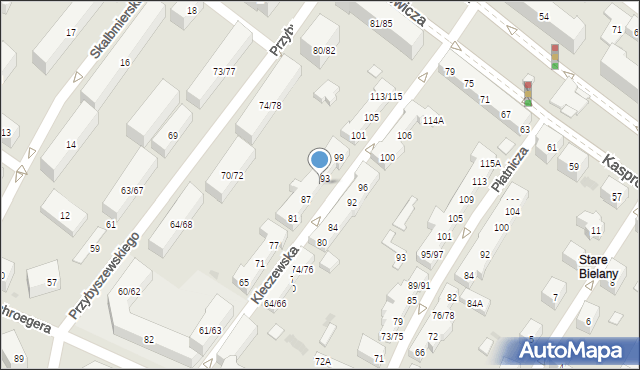 Warszawa, Kleczewska, 91, mapa Warszawy