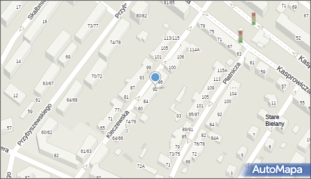 Warszawa, Kleczewska, 92, mapa Warszawy