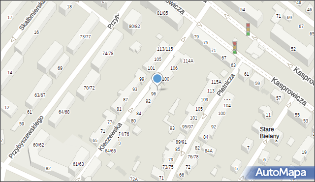 Warszawa, Kleczewska, 98, mapa Warszawy