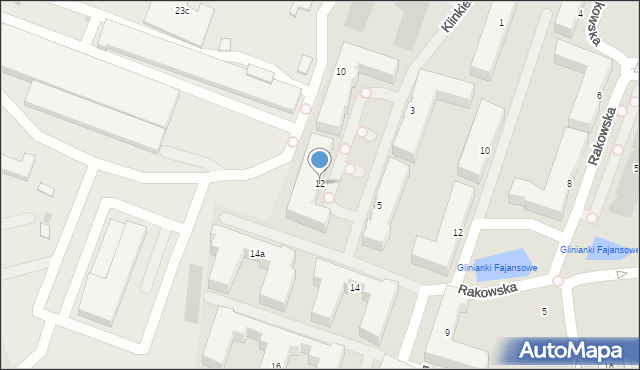 Warszawa, Klinkierowa, 12, mapa Warszawy