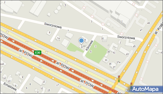 Warszawa, Klinowa, 4, mapa Warszawy