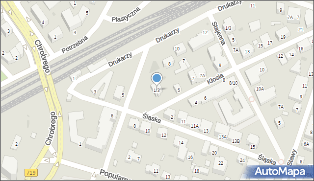 Warszawa, Kłosia Czesława, 1/3, mapa Warszawy