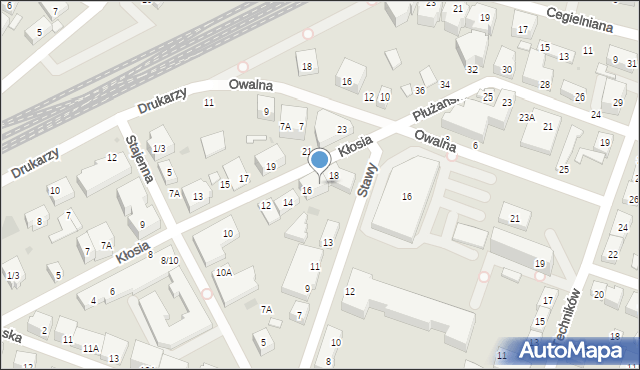 Warszawa, Kłosia Czesława, 16A, mapa Warszawy