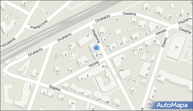 Warszawa, Kłosia Czesława, 9, mapa Warszawy