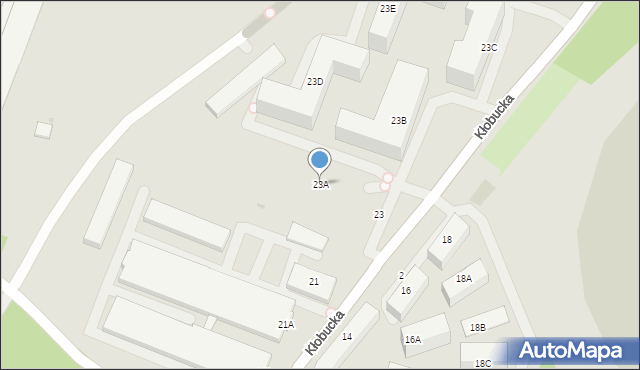 Warszawa, Kłobucka, 23A, mapa Warszawy