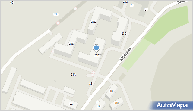 Warszawa, Kłobucka, 23B, mapa Warszawy