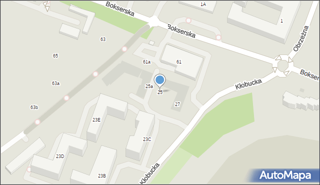 Warszawa, Kłobucka, 25, mapa Warszawy