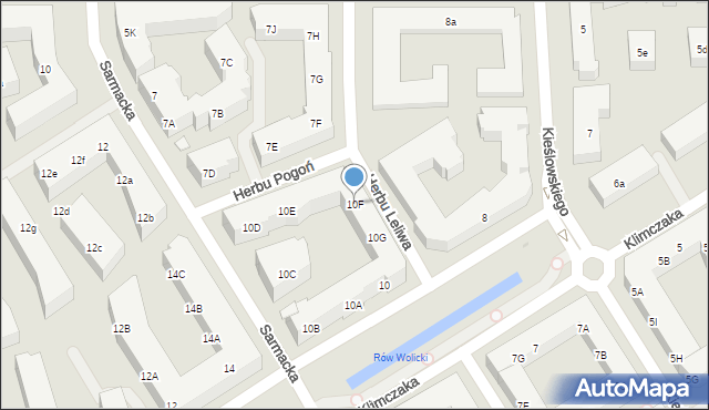 Warszawa, Klimczaka Franciszka, 10F, mapa Warszawy