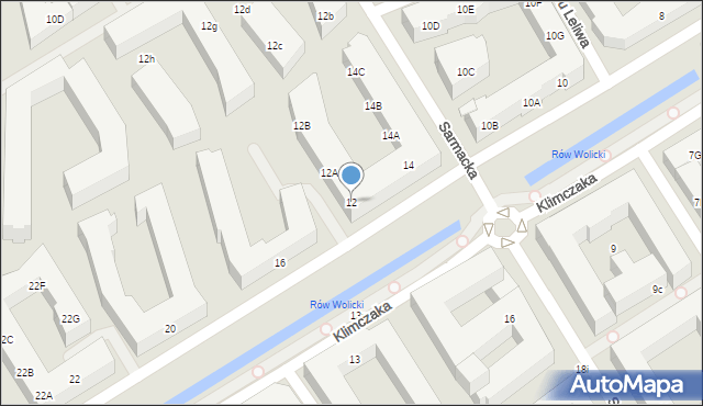 Warszawa, Klimczaka Franciszka, 12, mapa Warszawy