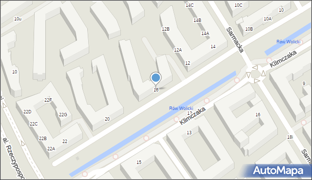Warszawa, Klimczaka Franciszka, 16, mapa Warszawy