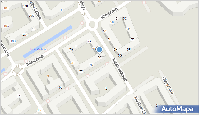 Warszawa, Klimczaka Franciszka, 7C, mapa Warszawy