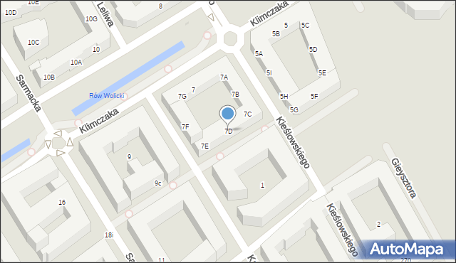Warszawa, Klimczaka Franciszka, 7D, mapa Warszawy