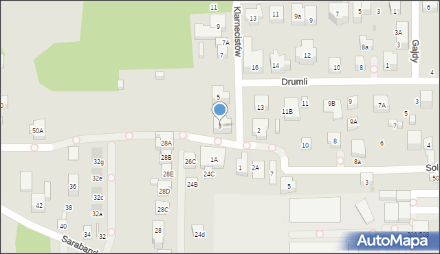 Warszawa, Klarnecistów, 3, mapa Warszawy