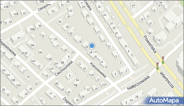 Warszawa, Klarysewska, 22, mapa Warszawy