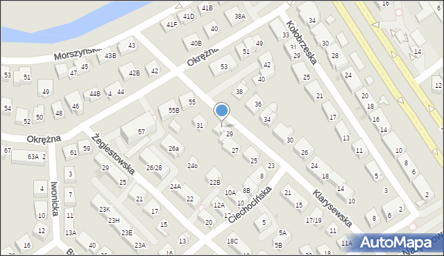 Warszawa, Klarysewska, 29A, mapa Warszawy