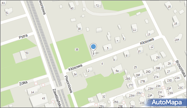 Warszawa, Kłosowa, 3, mapa Warszawy