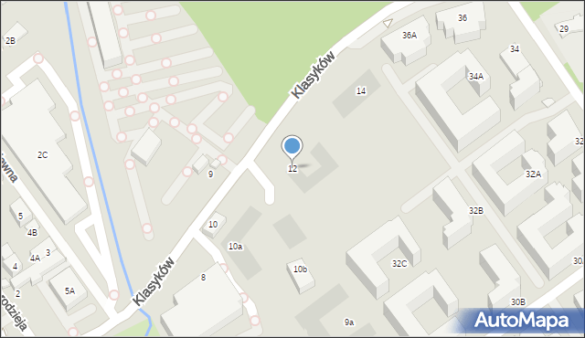 Warszawa, Klasyków, 12, mapa Warszawy