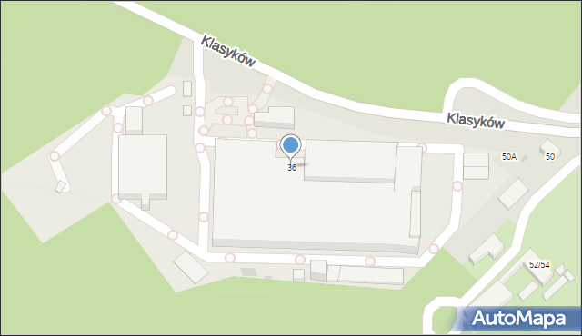 Warszawa, Klasyków, 36, mapa Warszawy