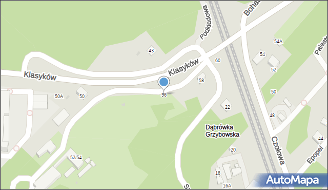 Warszawa, Klasyków, 56, mapa Warszawy