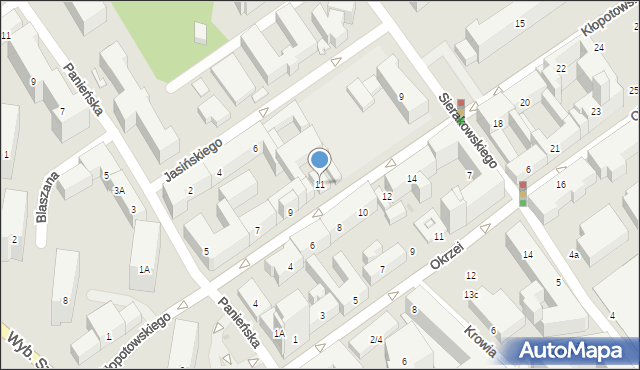 Warszawa, Kłopotowskiego Ignacego, ks., 11, mapa Warszawy