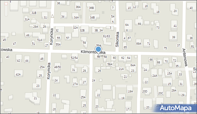 Warszawa, Klimontowska, 56, mapa Warszawy