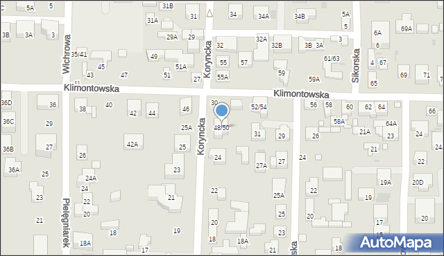 Warszawa, Klimontowska, 48/50, mapa Warszawy