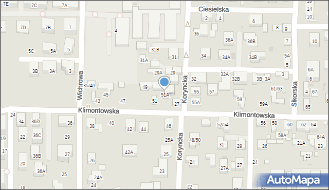 Warszawa, Klimontowska, 51A, mapa Warszawy