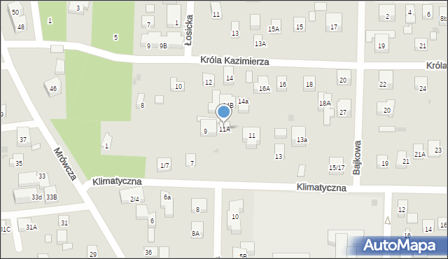 Warszawa, Klimatyczna, 11A, mapa Warszawy