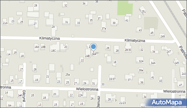 Warszawa, Klimatyczna, 24A, mapa Warszawy