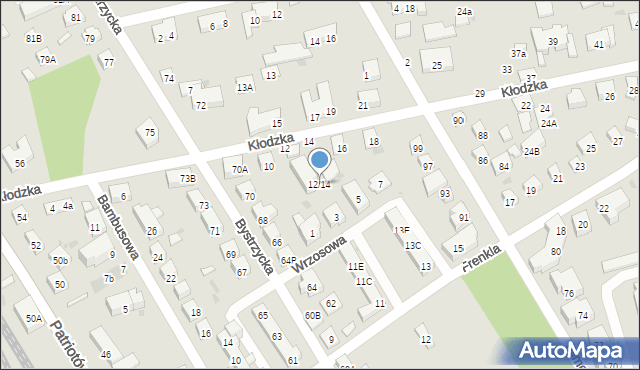 Warszawa, Kłodzka, 12/14, mapa Warszawy