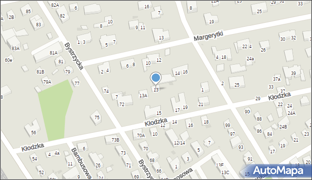 Warszawa, Kłodzka, 13, mapa Warszawy