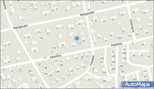 Warszawa, Kłodzka, 43, mapa Warszawy