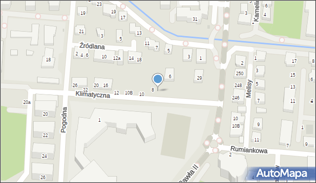 Warszawa, Klimatyczna, 8A, mapa Warszawy