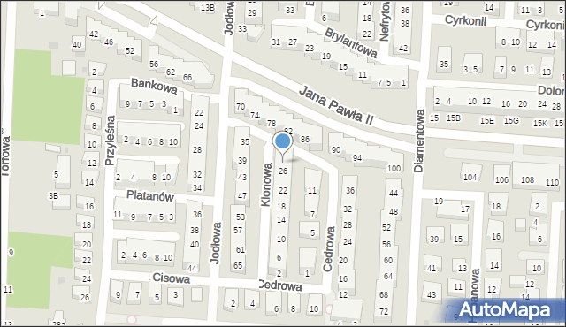Warszawa, Klonowa, 28, mapa Warszawy