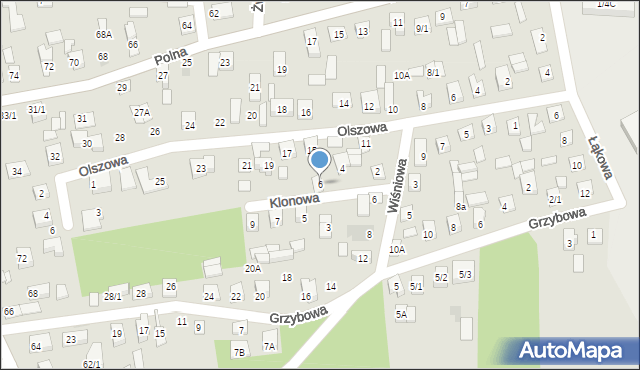 Wasilków, Klonowa, 6, mapa Wasilków