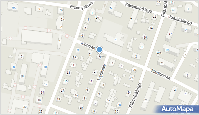 Węgrów, Klonowa, 5, mapa Węgrów