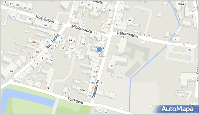 Wejherowo, Klasztorna, 18, mapa Wejherowo