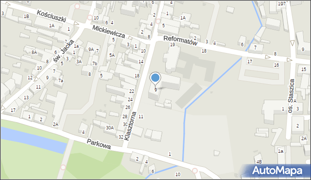 Wejherowo, Klasztorna, 9, mapa Wejherowo