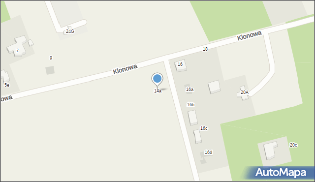 Wiązowna, Klonowa, 14a, mapa Wiązowna