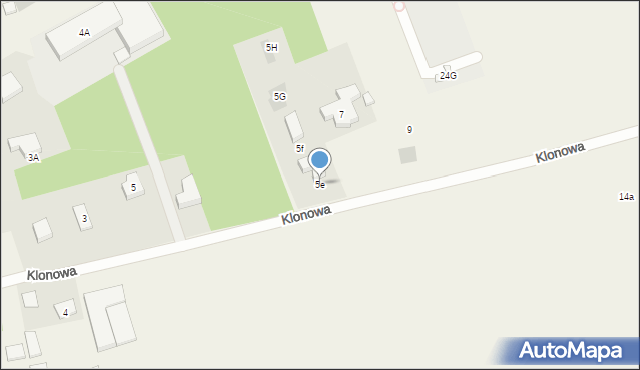 Wiązowna, Klonowa, 5e, mapa Wiązowna